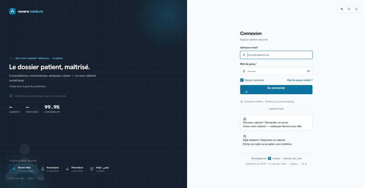 Novera MED — Le SaaS de gestion du cabinet médical